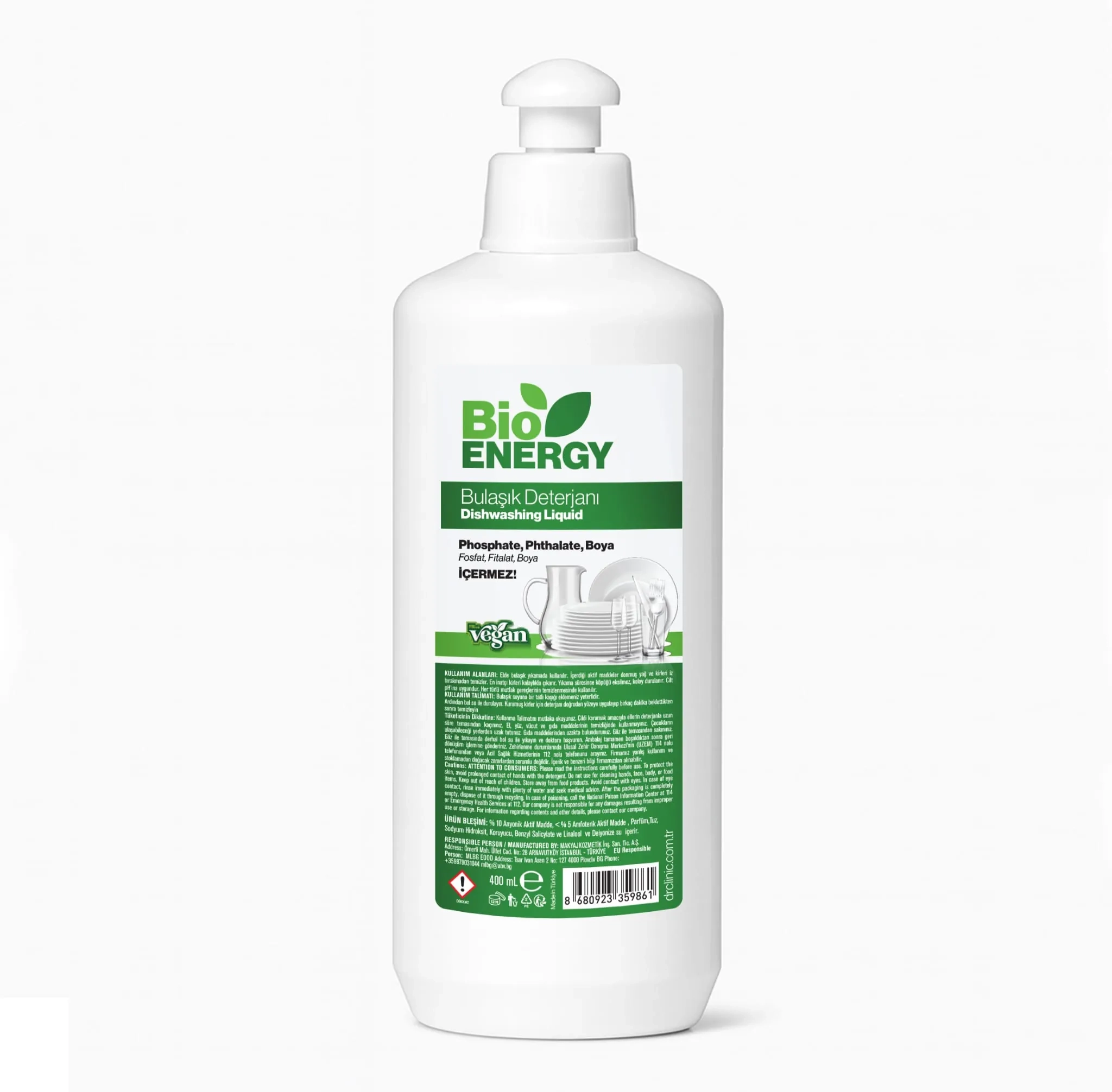 Bioenergy Sıvı Bulaşık Deterjanı 400ml