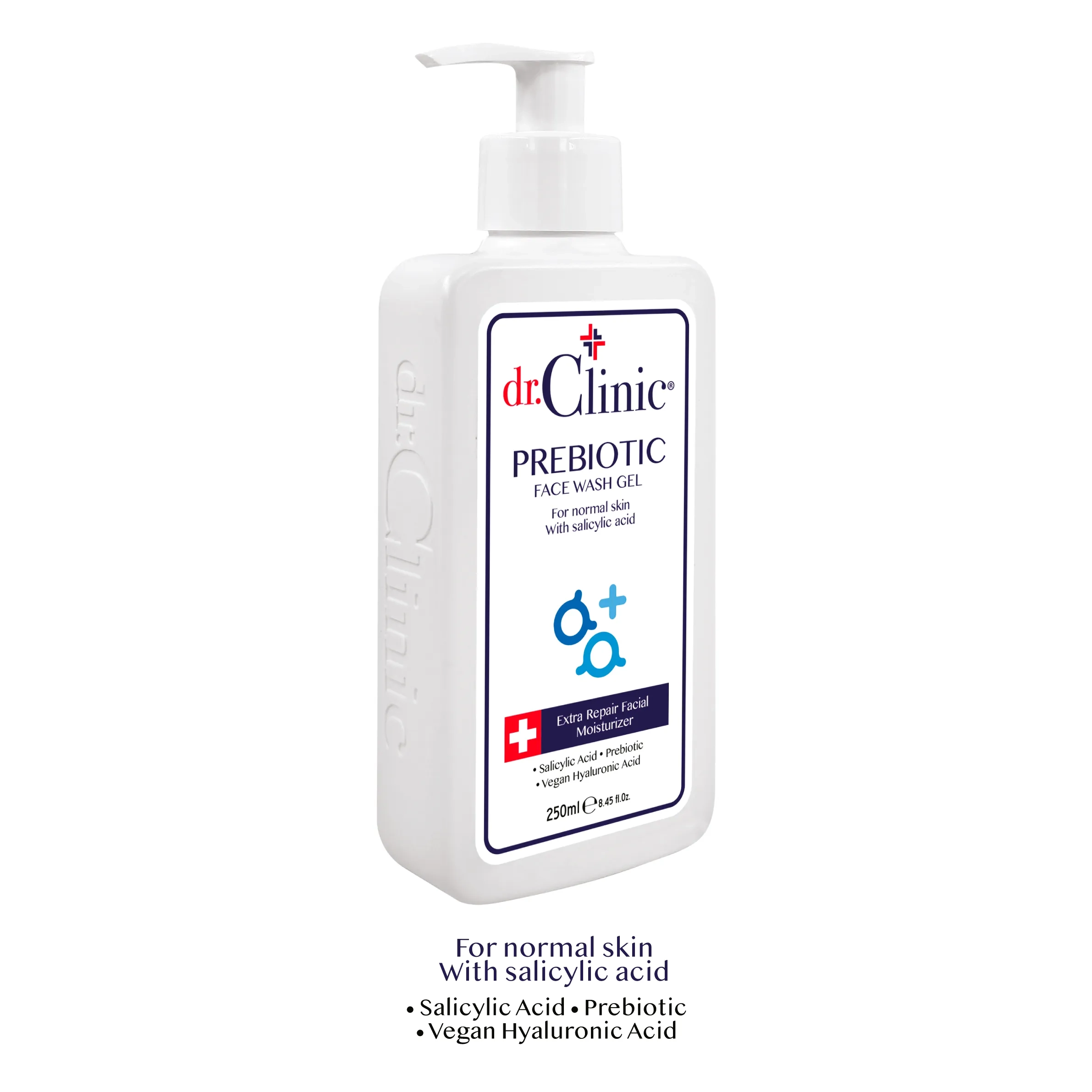 Dr. Clinic Prebiyotik Yüz Yıkama Jeli 250 ml (Sivilce Eğilimli Ciltler) Lacivert