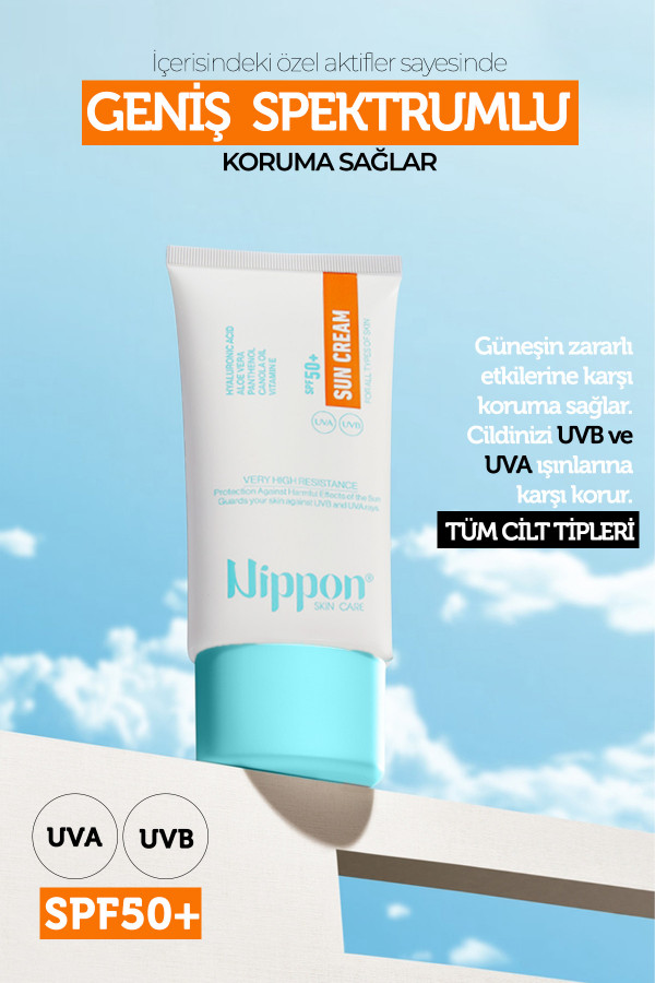 Nippon Güneş Kremi 50SPF 50 ML - Mavi