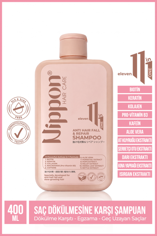 Nippon Saç Dökülmesine Karşı 11 in 1 Şampuan 400 ML